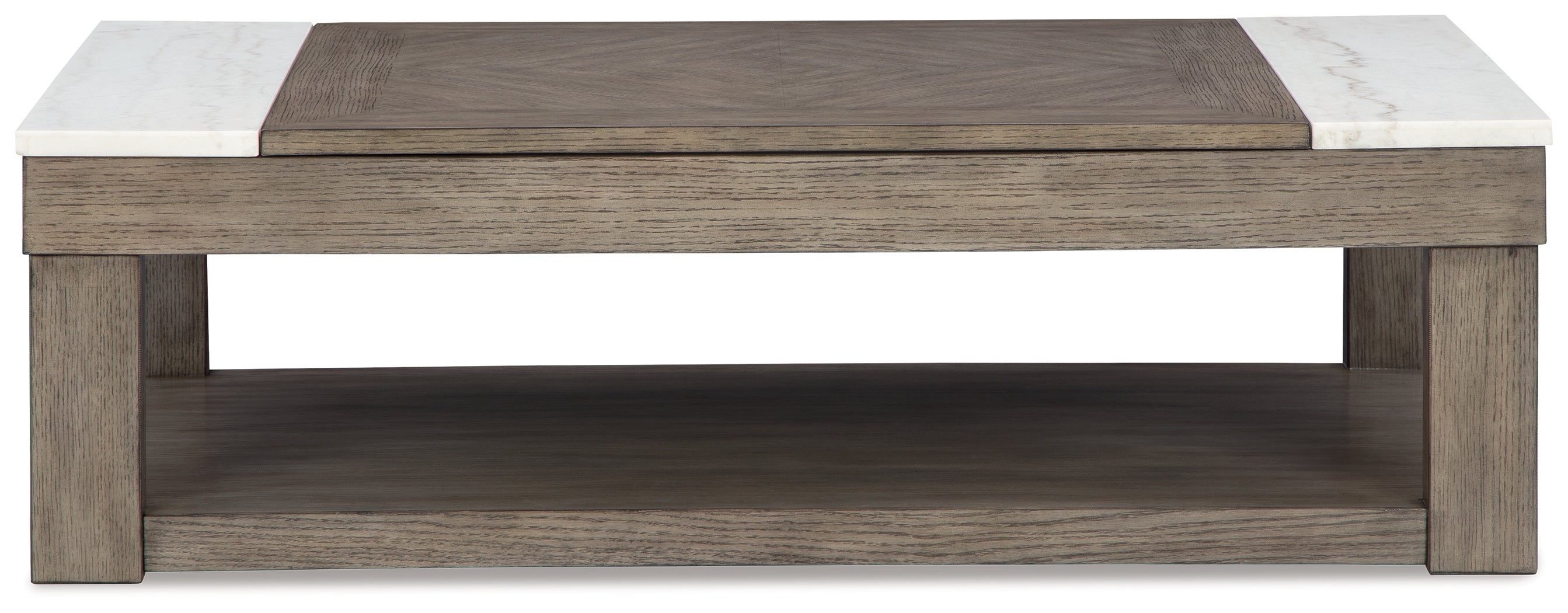 Loyaska Coffee Table with 2 End Tables in Grayish Brown/White - PKG018519