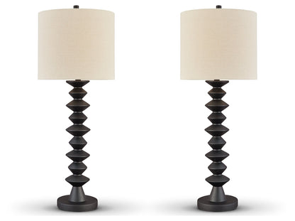 Luanndon 2-Piece Table Lamp Set in Black - PKG019350