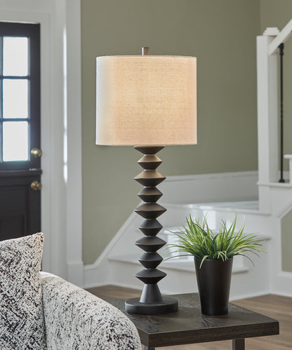 Luanndon 2-Piece Table Lamp Set in Black - PKG019350