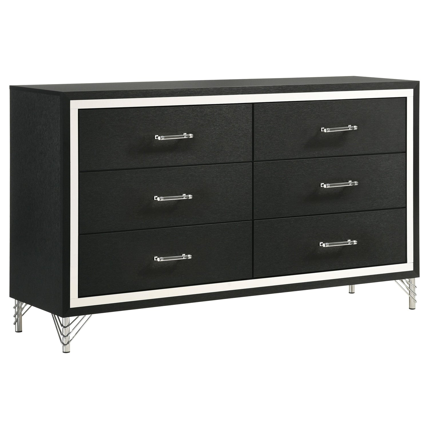 Lucia 4-piece Eastern King Bedroom Set Grey Black - 224991KE-S4