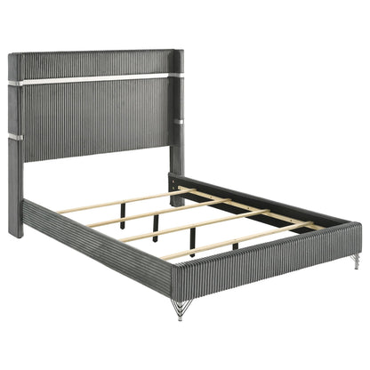 Lucia 4-piece Queen Bedroom Set Grey and Black - 224991Q-S4