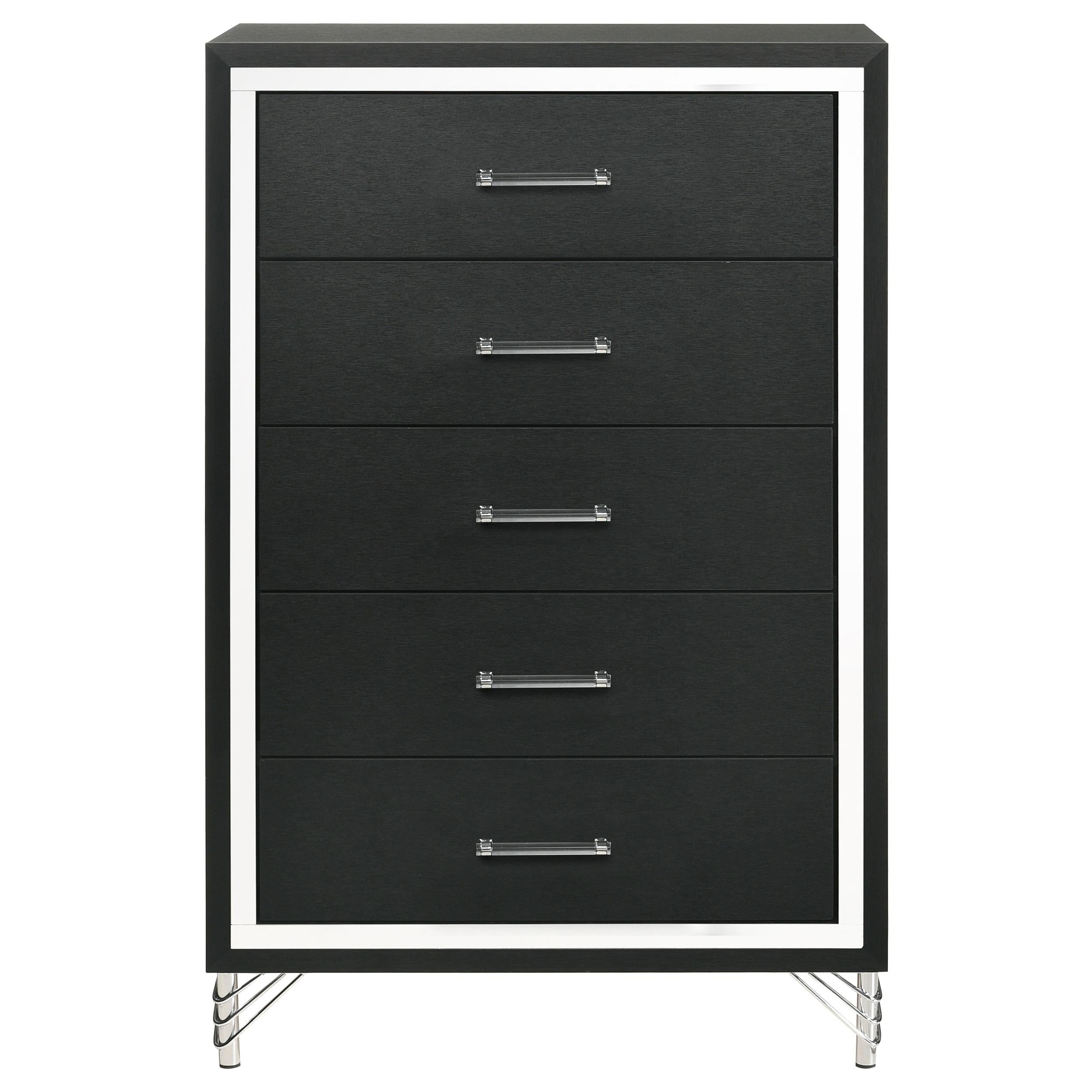 Lucia 5-drawer Bedroom Chest of Drawers Black - 224995