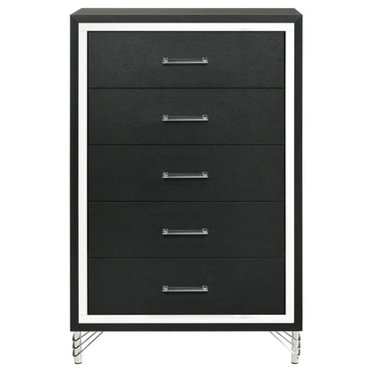 Lucia 5-drawer Bedroom Chest of Drawers Black - 224995