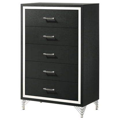 Lucia 5-drawer Bedroom Chest of Drawers Black - 224995