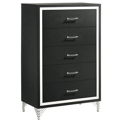 Lucia 5-piece Eastern King Bedroom Set Grey Black - 224991KE-S5