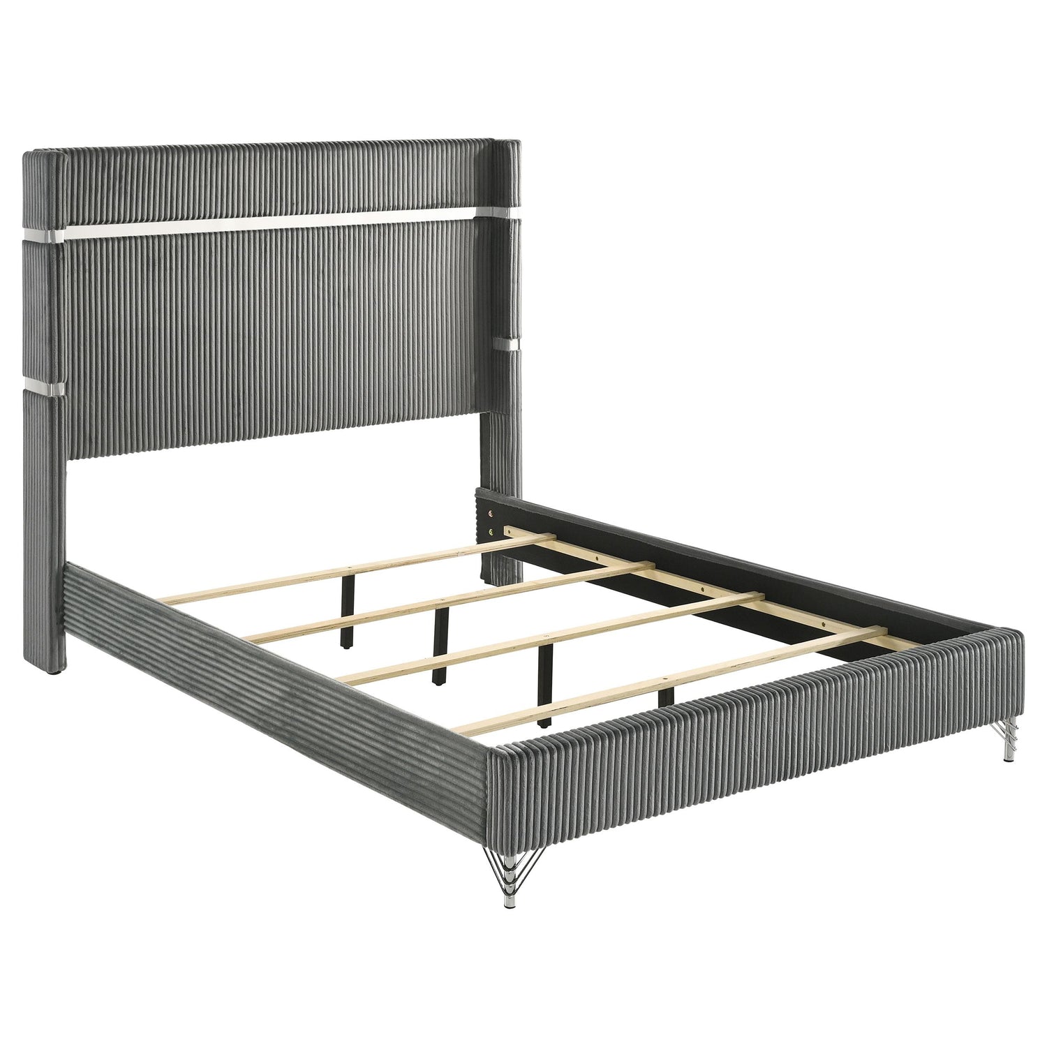 Lucia 5-piece Eastern King Bedroom Set Grey Black - 224991KE-S5