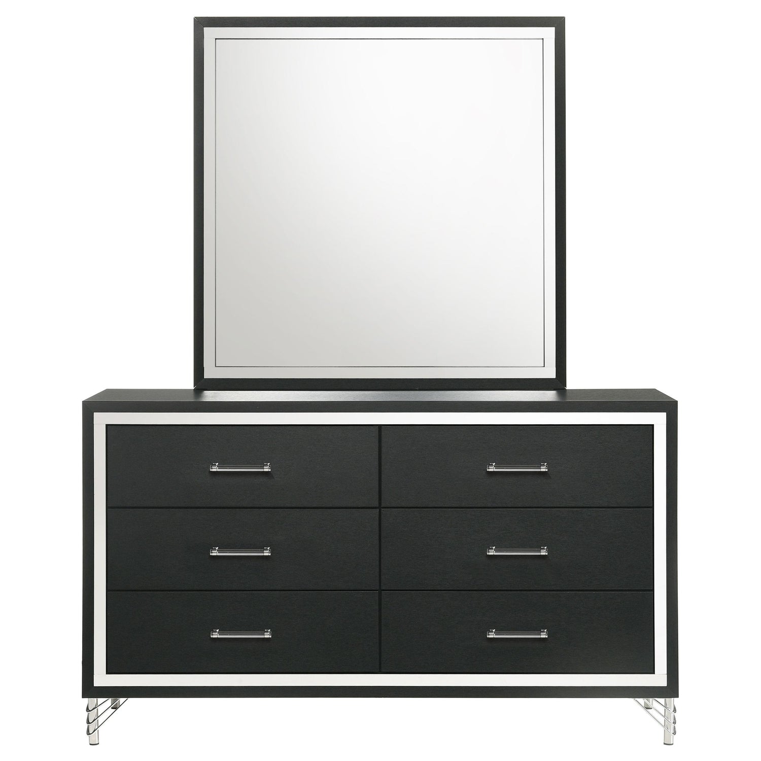 Lucia 6-drawer Dresser and Mirror Black - 224993M