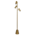 Lumina Brassed Gold Floor Lamp with Rotary Switch Triple Spots Metal Cone Base - FLL03700901