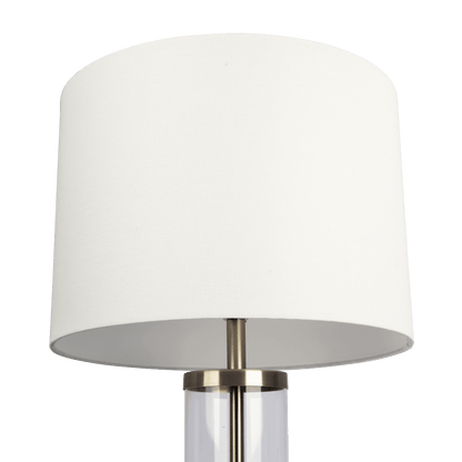 Luna Brushed Nickel Table Lamp with On/Off Switch Clear Glass Body  Metal Base - TBL03700801