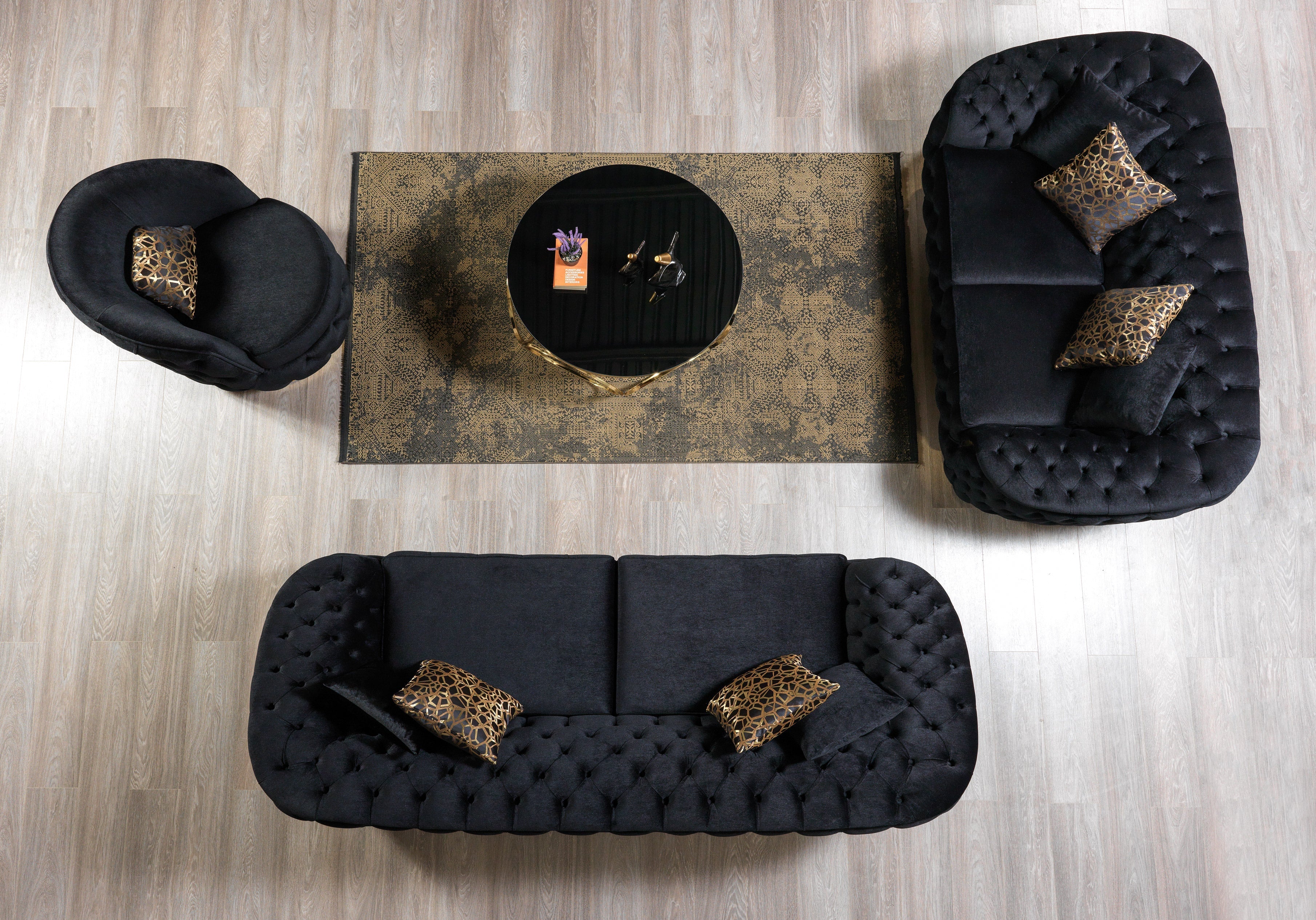 Lupino Black Velvet Chair [ETA: 5/10] - LUPINOBLACK-CHAIR