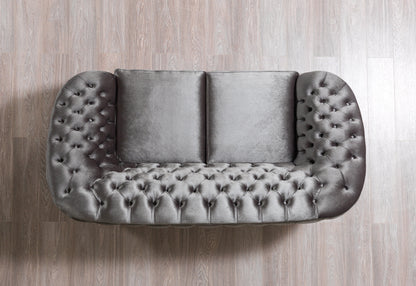 Lupino Gray Velvet Sofa &amp; Loveseat - LUPINOGRAY-SL