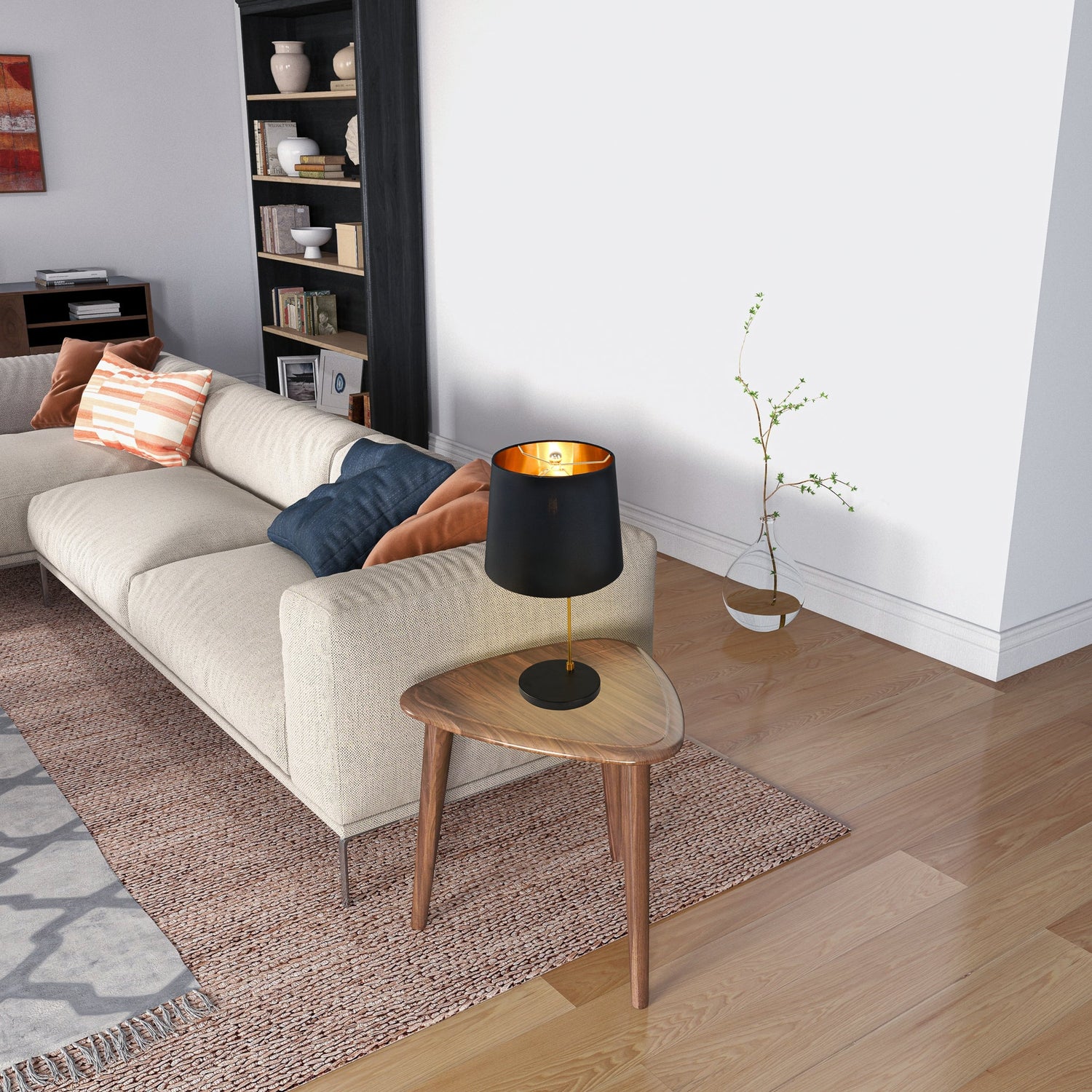 Lustrous Table Lamp - Black outer and Gold inner - TBL04001401