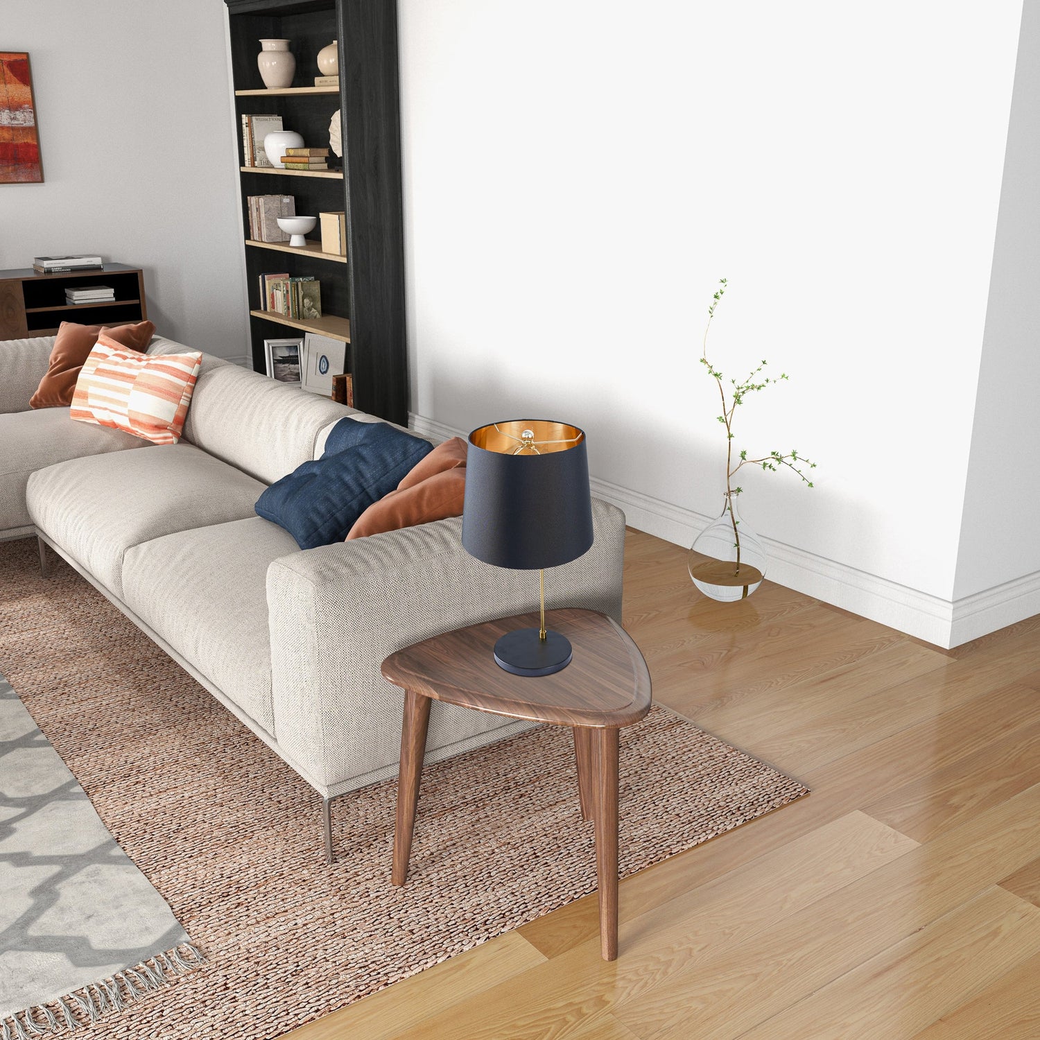 Lustrous Table Lamp - Black outer and Gold inner - TBL04001401