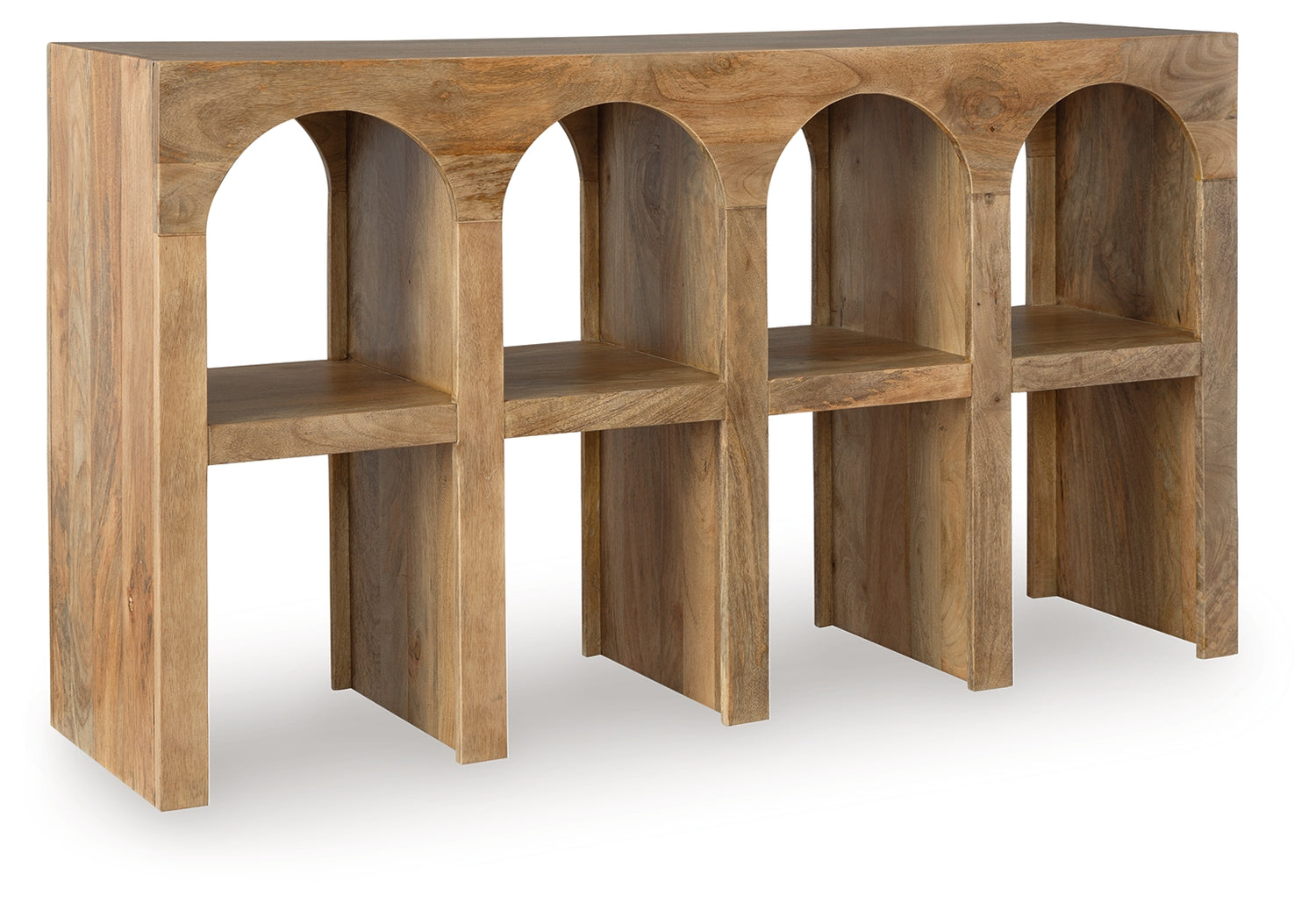 Luzmanacy Natural Brown Console Sofa Table - A4000664