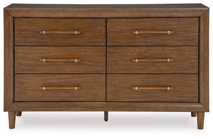Lyncott King Upholstered Bed with Dresser and 2 Nightstands in Brown from Ashley - Luna Furniture