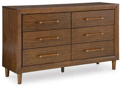 Lyncott King Upholstered Bed with Dresser and 2 Nightstands in Brown from Ashley - Luna Furniture