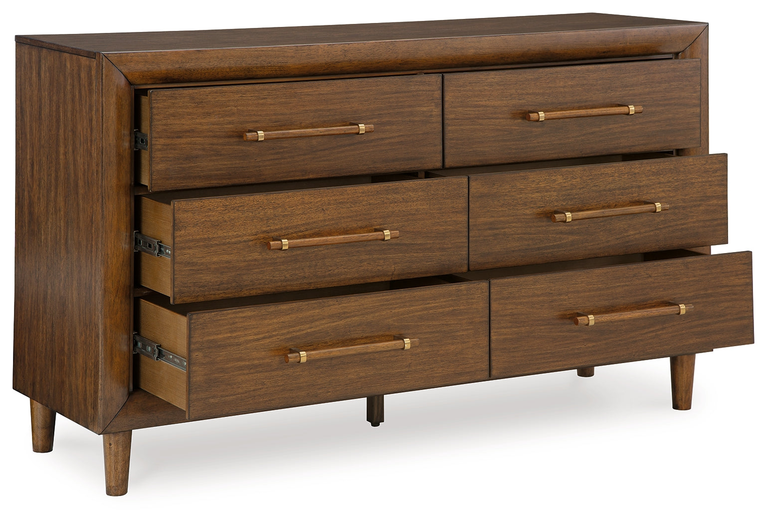 Lyncott King Upholstered Bed with Dresser and 2 Nightstands in Brown from Ashley - Luna Furniture