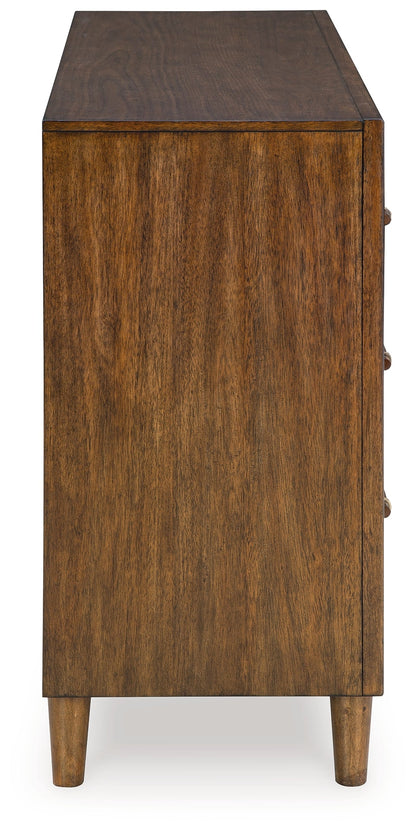 Lyncott King Upholstered Bed with Dresser and 2 Nightstands in Brown from Ashley - Luna Furniture