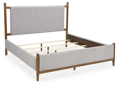 Lyncott King Upholstered Bed with Dresser and 2 Nightstands in Brown from Ashley - Luna Furniture