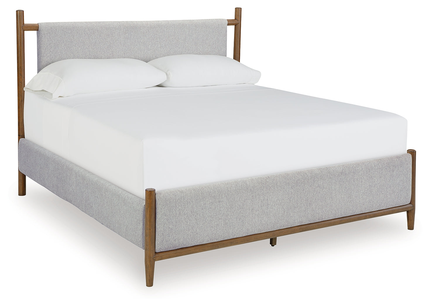 Lyncott Queen Upholstered Bed with Mirrored Dresser, Chest and Nightstand in Brown from Ashley - Luna Furniture