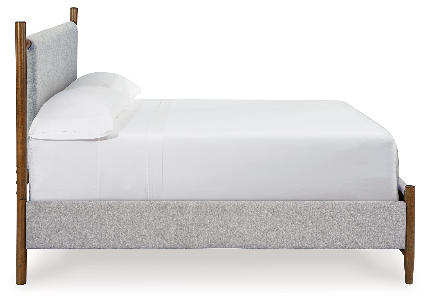 Lyncott Queen Upholstered Bed with Mirrored Dresser, Chest and Nightstand in Brown from Ashley - Luna Furniture