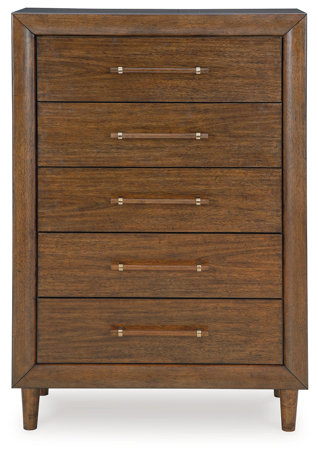 Lyncott Queen Upholstered Bed with Mirrored Dresser, Chest and Nightstand in Brown from Ashley - Luna Furniture