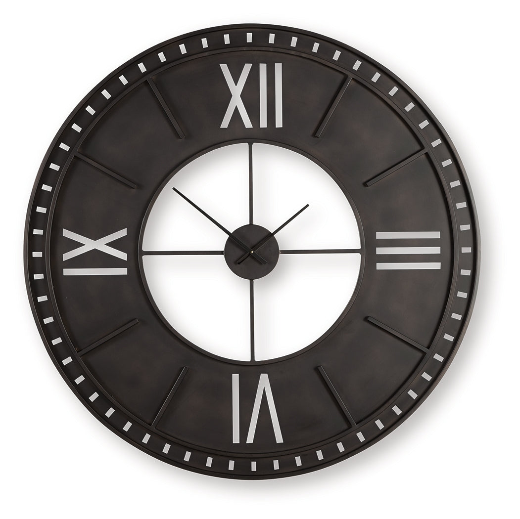 Lytle Antique Brown Wall Clock - A8010453