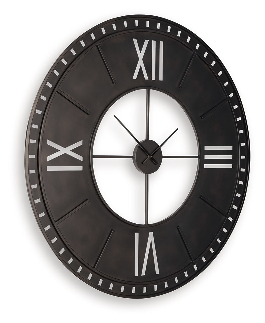Lytle Antique Brown Wall Clock - A8010453