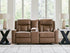 Mackmenville Caramel Reclining Loveseat with Console - 7471494