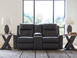 Mackmenville Carbon Reclining Loveseat with Console - 7471394