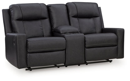Mackmenville Carbon Reclining Loveseat with Console - 7471394