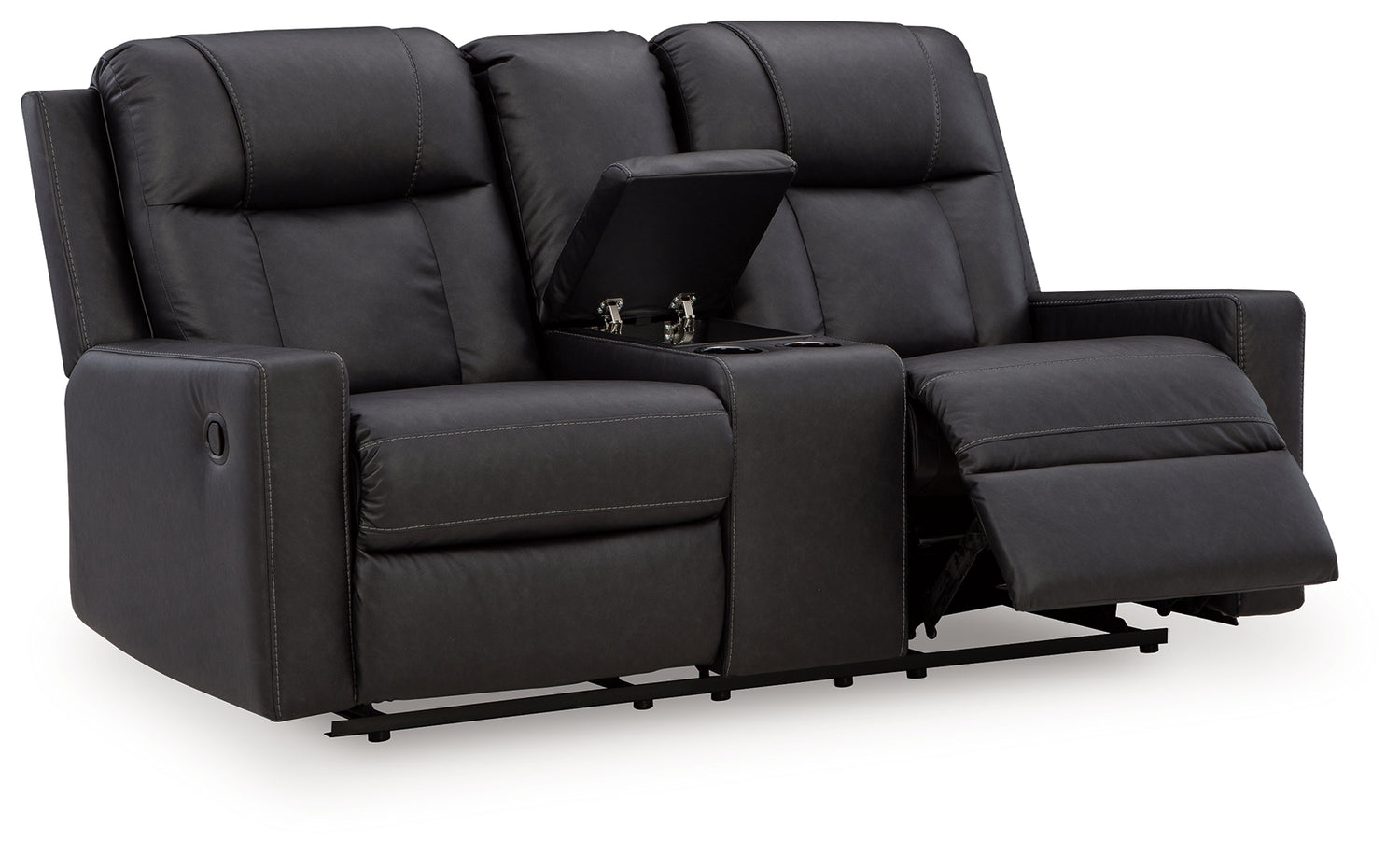 Mackmenville Carbon Reclining Loveseat with Console - 7471394