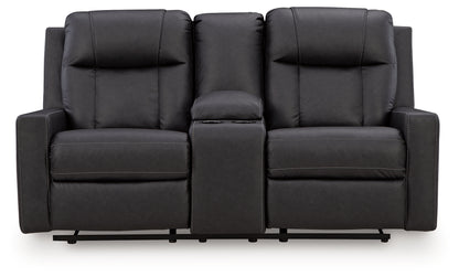 Mackmenville Carbon Reclining Loveseat with Console - 7471394