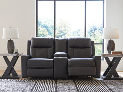 Mackmenville Carbon Reclining Loveseat with Console - 7471394