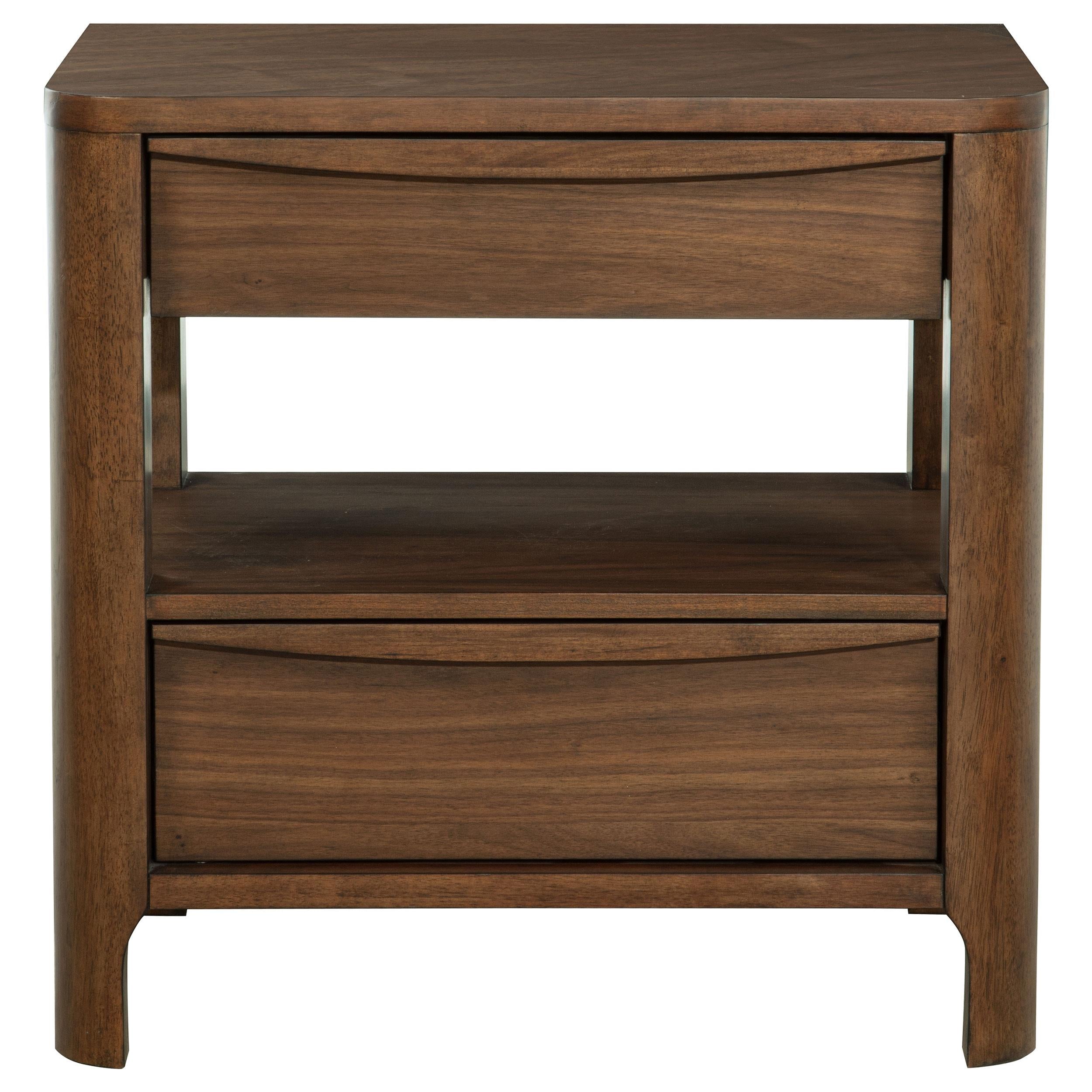 Maderia 2-drawer Nightstand Bedside Table Walnut - 223322