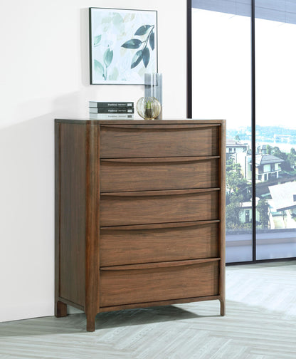 Maderia 5-drawer Chest of Drawers Walnut - 223325