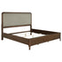 Maderia 57-inch Upholstered Eastern King Panel Bed Walnut - 223321KE