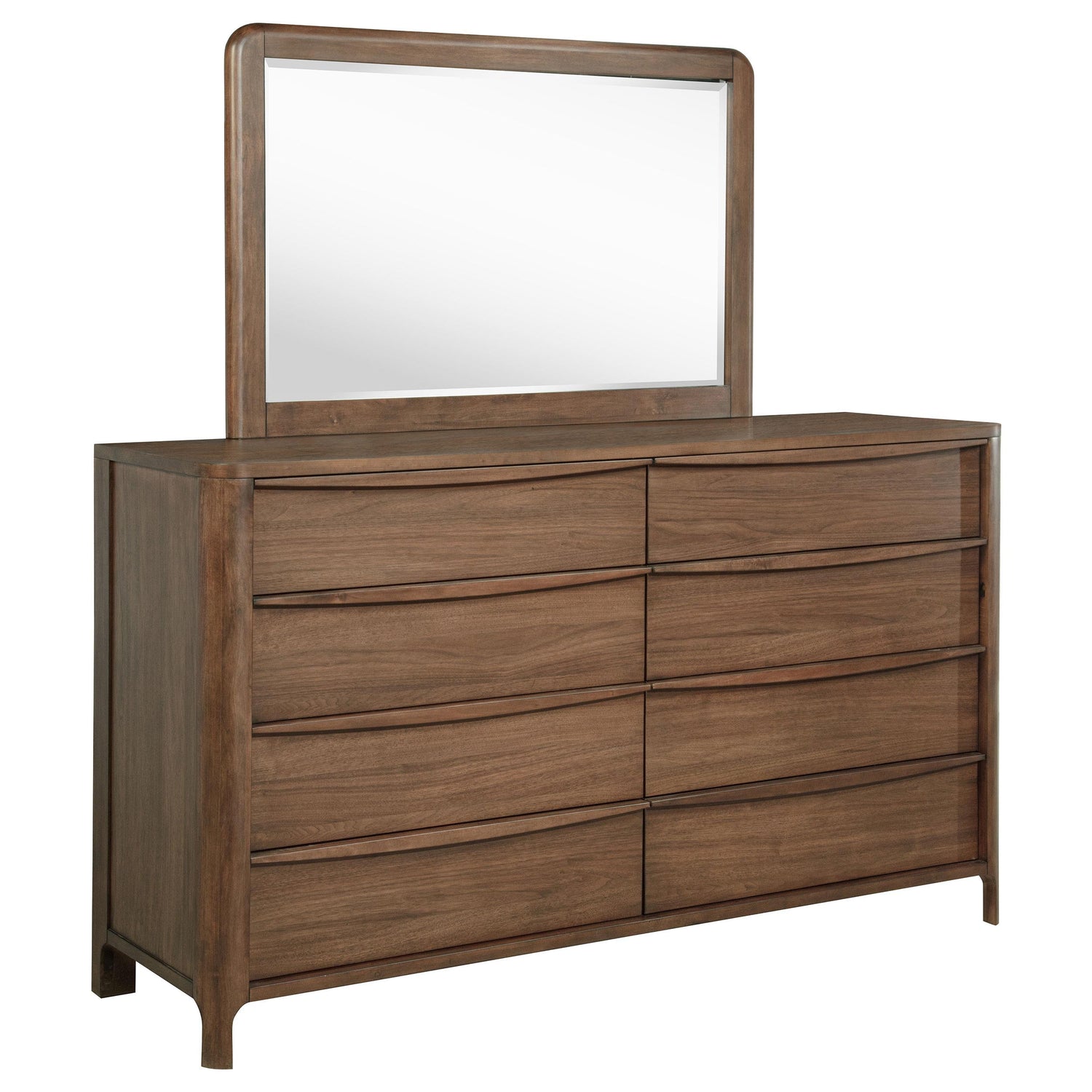 Maderia 8-drawer Dresser and Mirror Walnut - 223323M