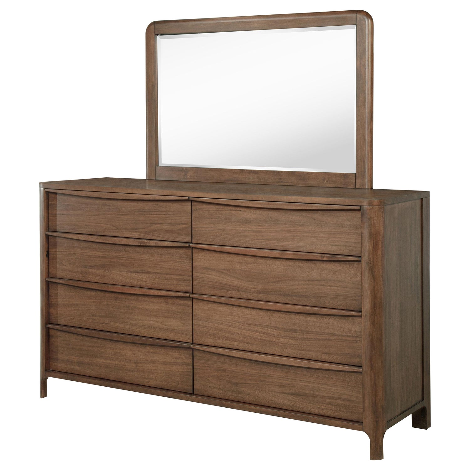 Maderia 8-drawer Dresser and Mirror Walnut - 223323M