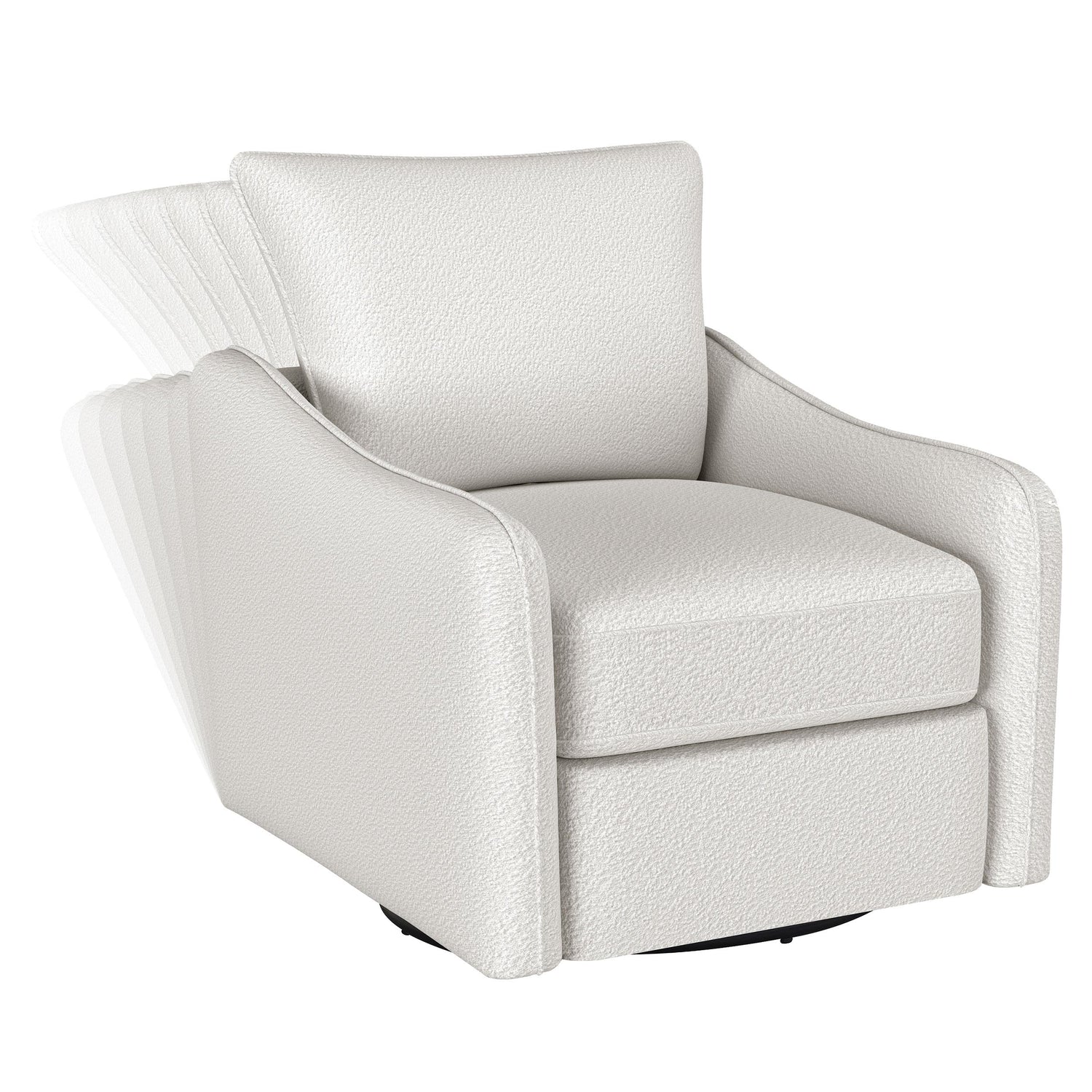 Madia Upholstered Slope Arm Swivel Club Chair Vanilla - 903391
