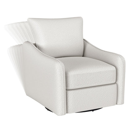 Madia Upholstered Slope Arm Swivel Club Chair Vanilla - 903391