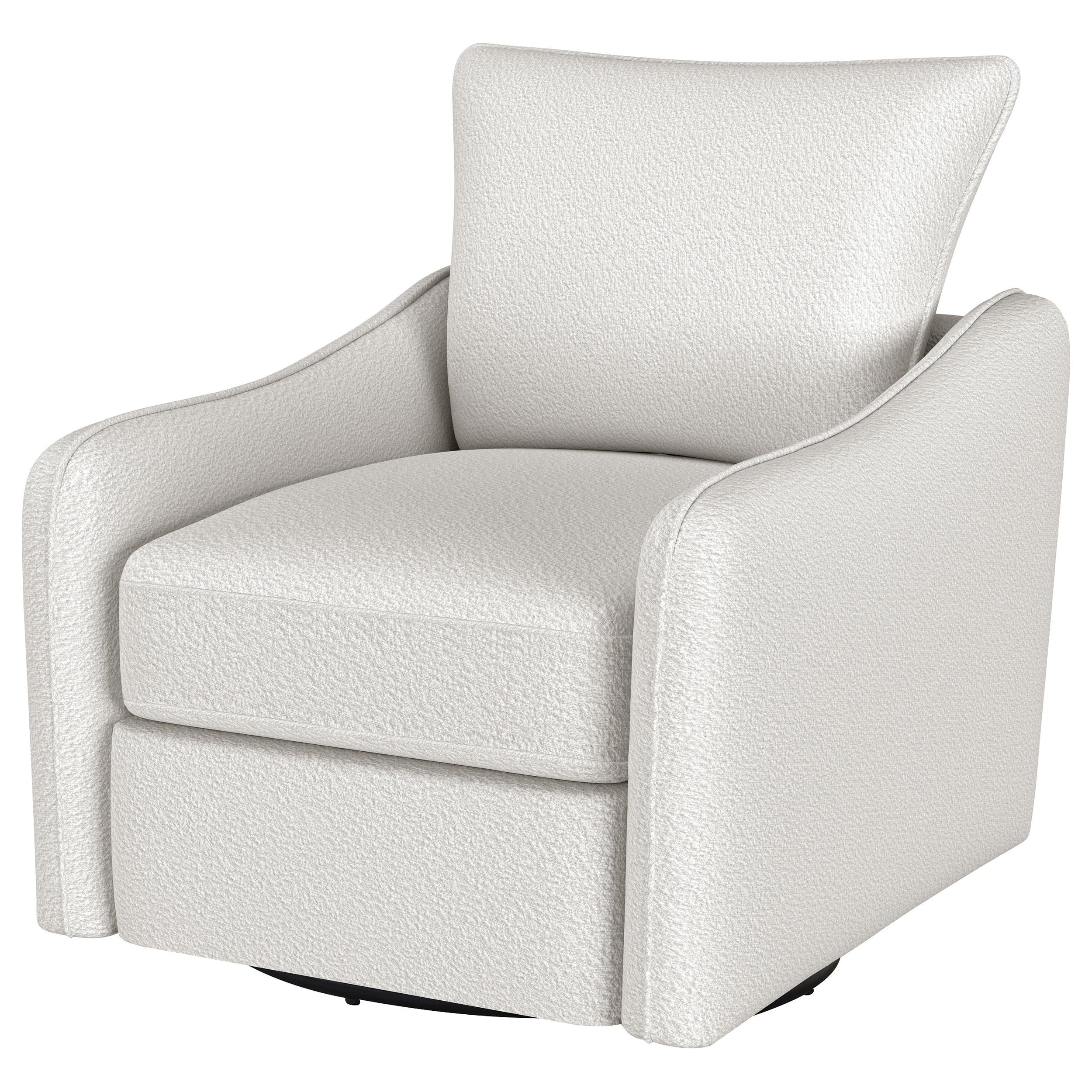 Madia Upholstered Slope Arm Swivel Club Chair Vanilla - 903391