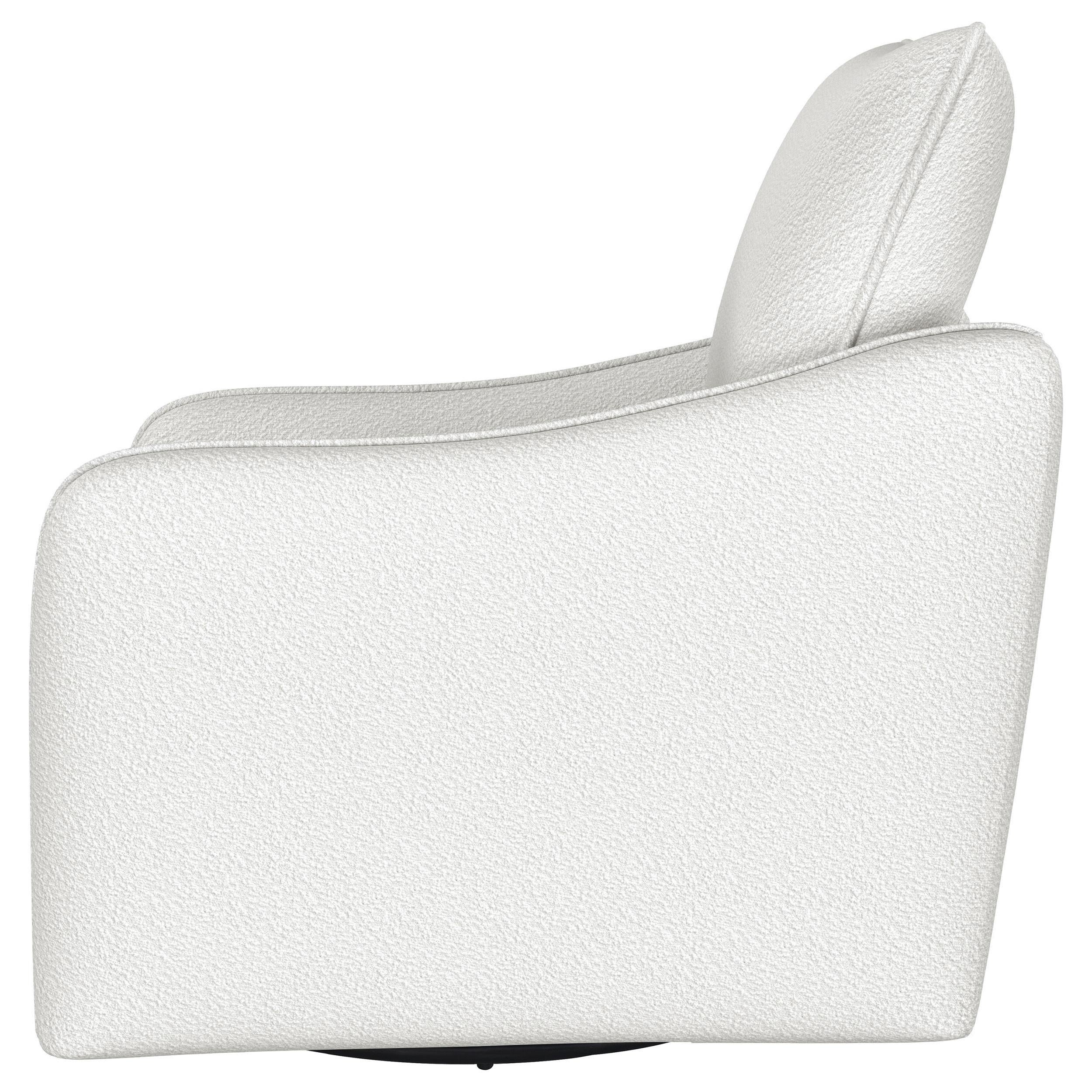 Madia Upholstered Slope Arm Swivel Club Chair Vanilla - 903391