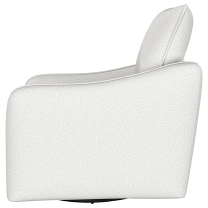 Madia Upholstered Slope Arm Swivel Club Chair Vanilla - 903391