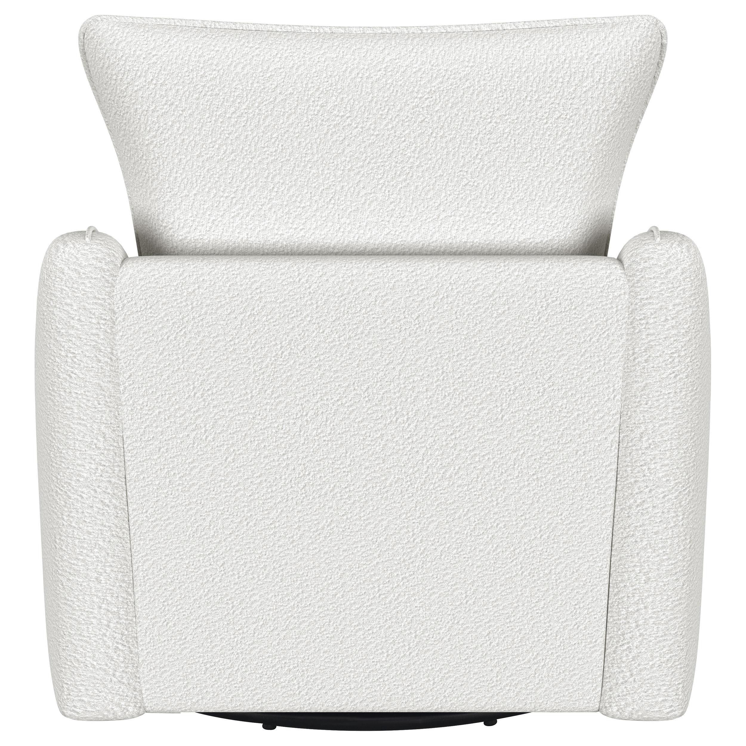 Madia Upholstered Slope Arm Swivel Club Chair Vanilla - 903391