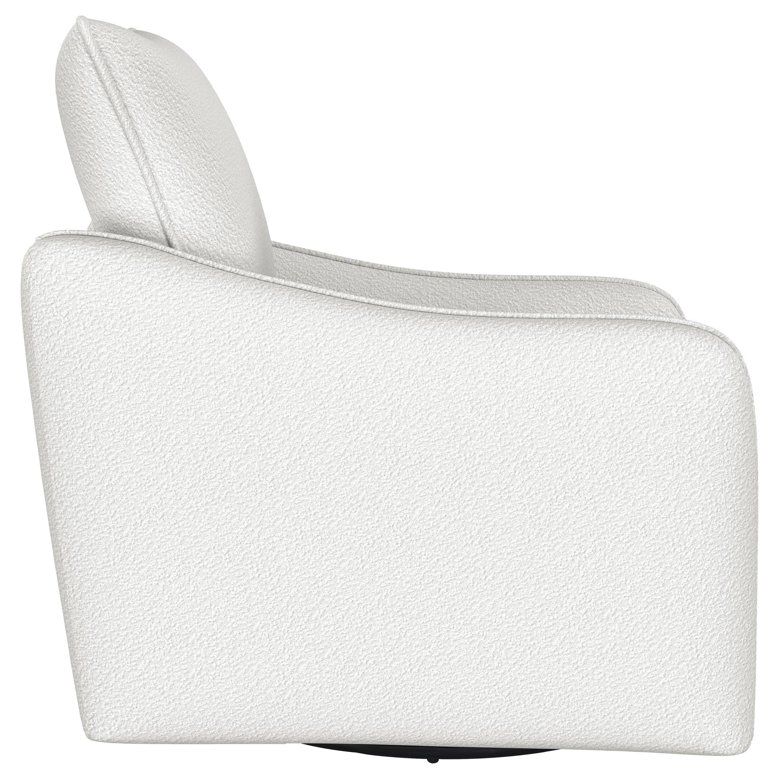 Madia Upholstered Slope Arm Swivel Club Chair Vanilla - 903391