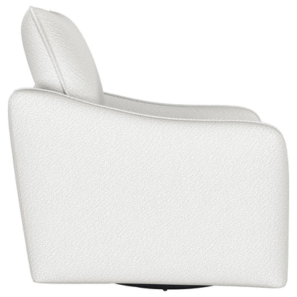 Madia Upholstered Slope Arm Swivel Club Chair Vanilla - 903391