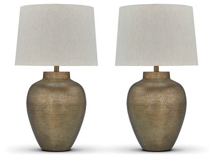 Madney 2-Piece Table Lamp Set in Antique Gold Finish - PKG019348