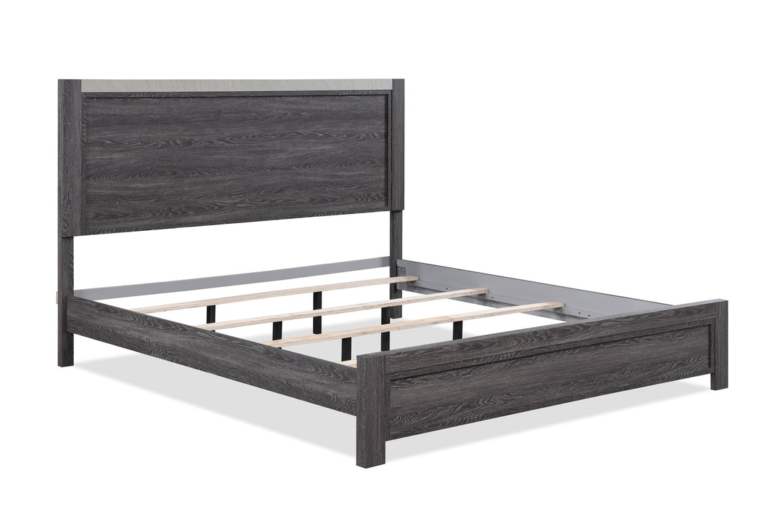 Madsen Gray King Panel Bed - SET | B1700-K-HBFB | B1700-KQ-RAIL - Bien Home Furniture &amp; Electronics