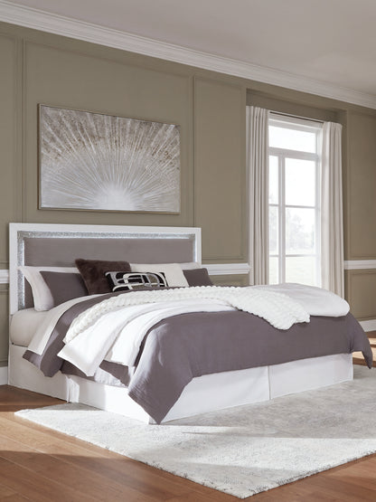 Maeling White/Gray King Upholstered Panel Headboard - PCB1119-58